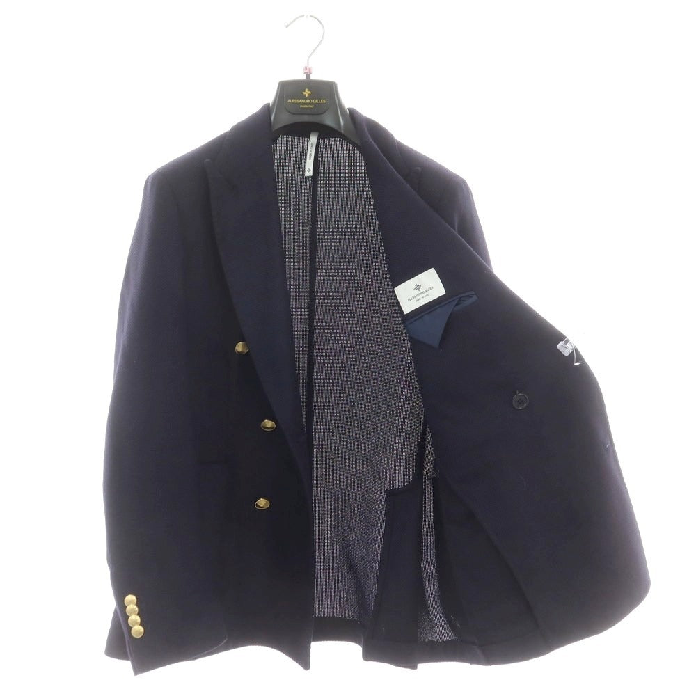 【中古】アレッサンドロジレス ALESSANDRO GILLES ウール テーラードジャケット ネイビー【 46 】【 状態ランクB 】【 メンズ 】