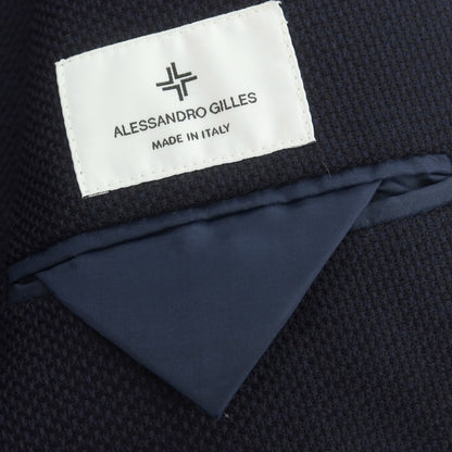 【中古】アレッサンドロジレス ALESSANDRO GILLES ウール テーラードジャケット ネイビー【 46 】【 状態ランクB 】【 メンズ 】