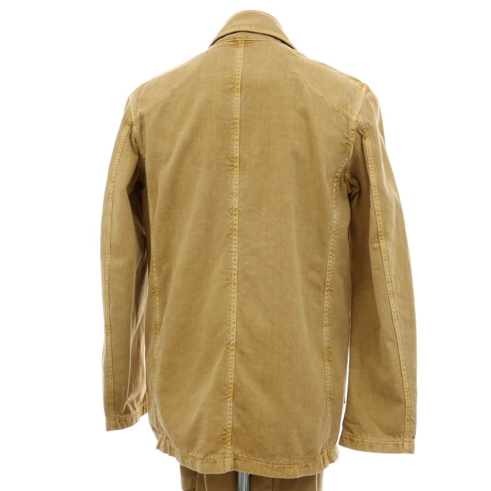 【中古】プライベートホワイト Private White V.C. コットン 3つボタンスーツ ベージュ【サイズ上S/下30】【 状態ランクB 】【 メンズ 】