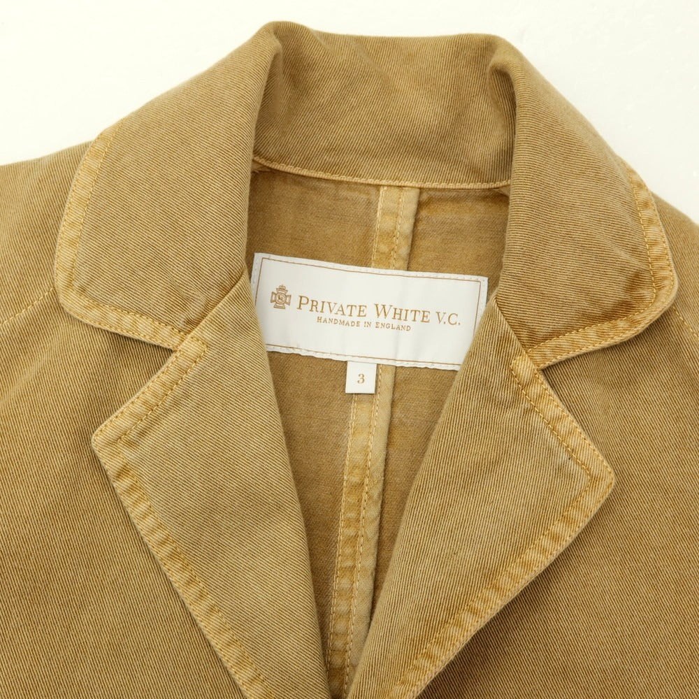 【中古】プライベートホワイト Private White V.C. コットン 3つボタンスーツ ベージュ【サイズ上S/下30】【 状態ランクB 】【 メンズ 】