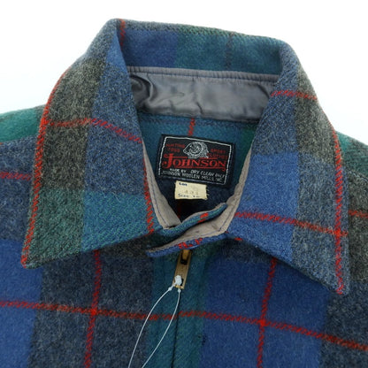 【中古】ジョンソンウーレンミルズ Johnson Woolen Mills チェックウールブルゾン グリーン【 16 】【 状態ランクC 】【 メンズ 】
