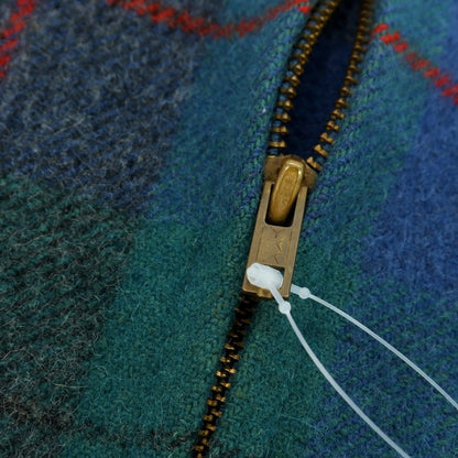 【中古】ジョンソンウーレンミルズ Johnson Woolen Mills チェックウールブルゾン グリーン【 16 】【 状態ランクC 】【 メンズ 】