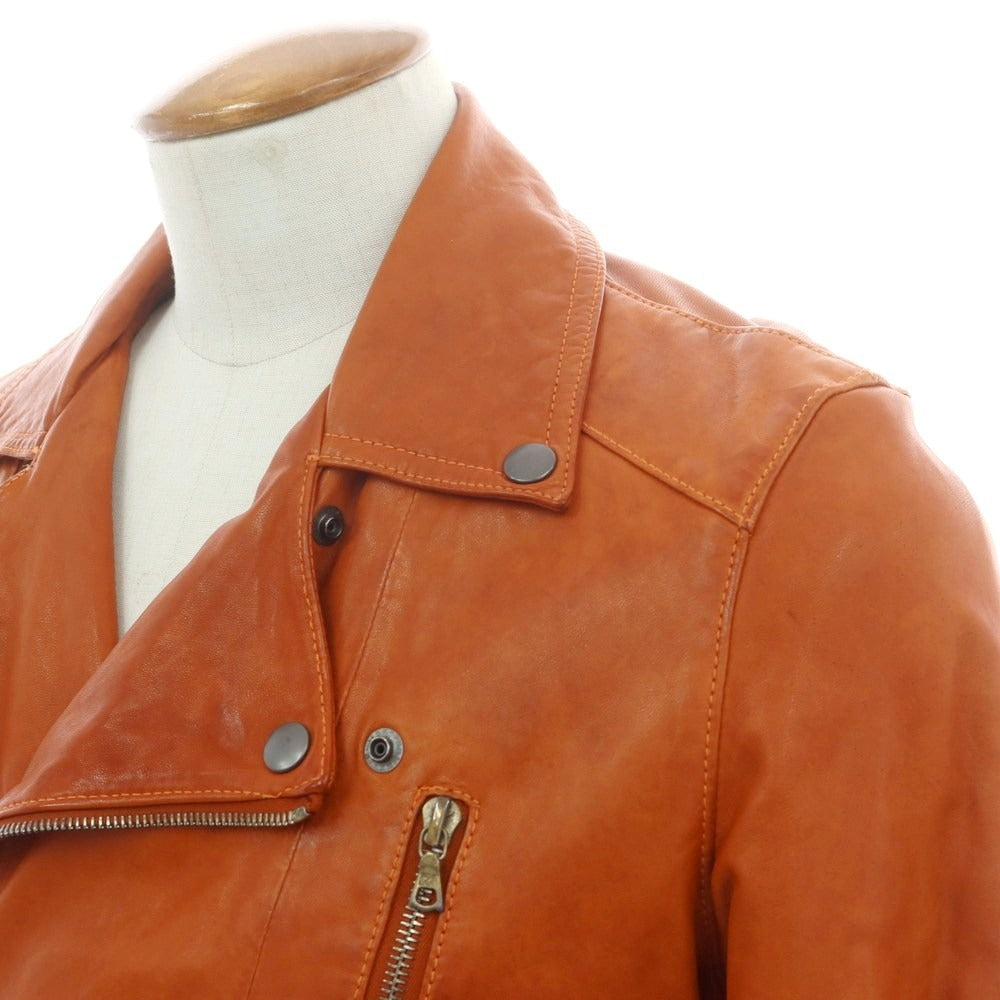 【中古】ブルーワーク トゥモローランド BLUE WORK TOMORROWLAND ラムレザー レザーブルゾン オレンジブラウン【 2 】【 状態ランクB 】【 メンズ 】