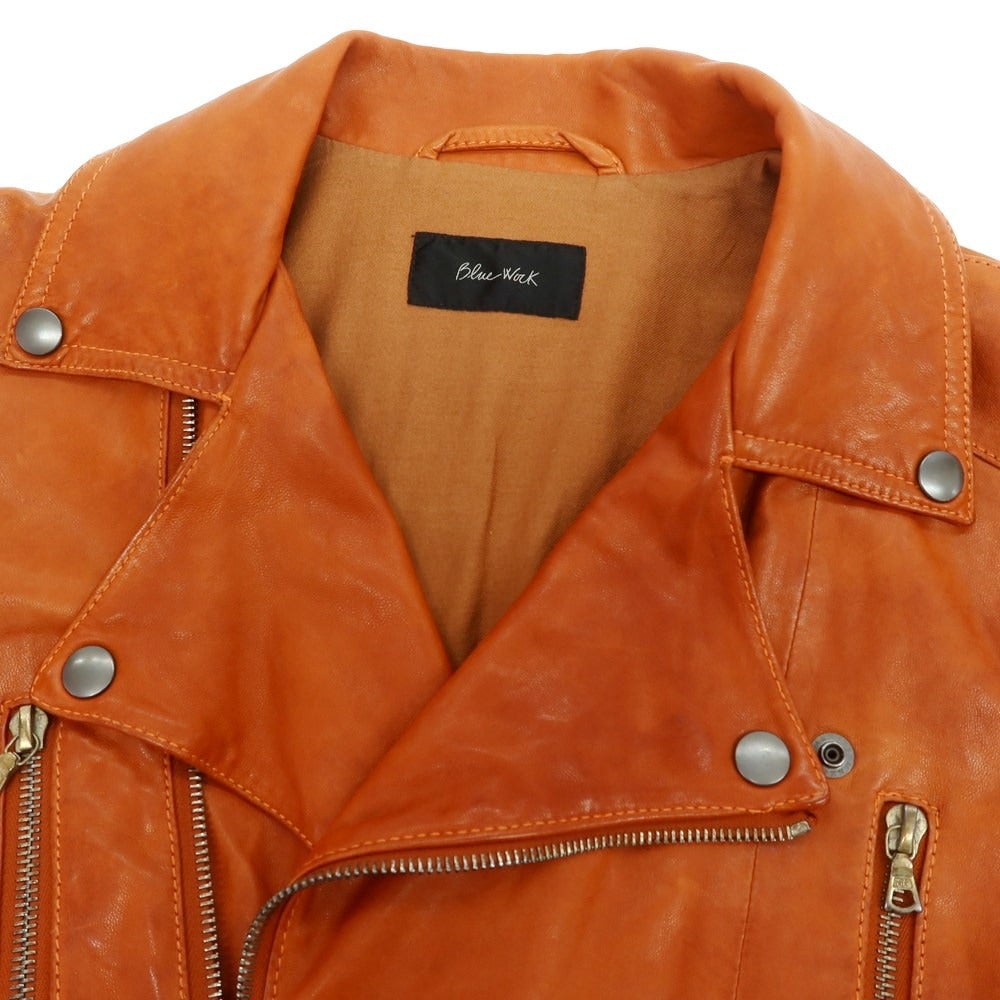 【中古】ブルーワーク トゥモローランド BLUE WORK TOMORROWLAND ラムレザー レザーブルゾン オレンジブラウン【 2 】【 状態ランクB 】【 メンズ 】
