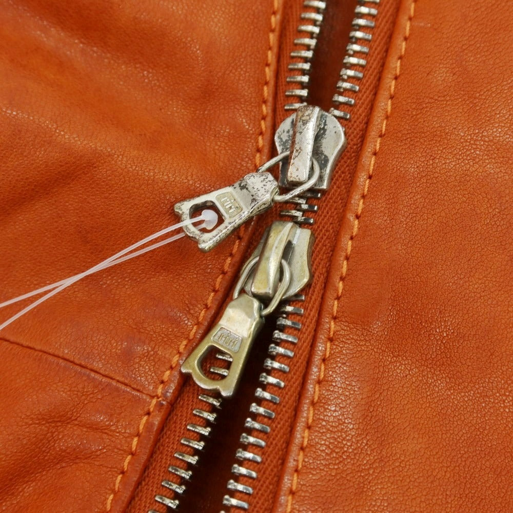 【中古】ブルーワーク トゥモローランド BLUE WORK TOMORROWLAND ラムレザー レザーブルゾン オレンジブラウン【 2 】【 状態ランクB 】【 メンズ 】