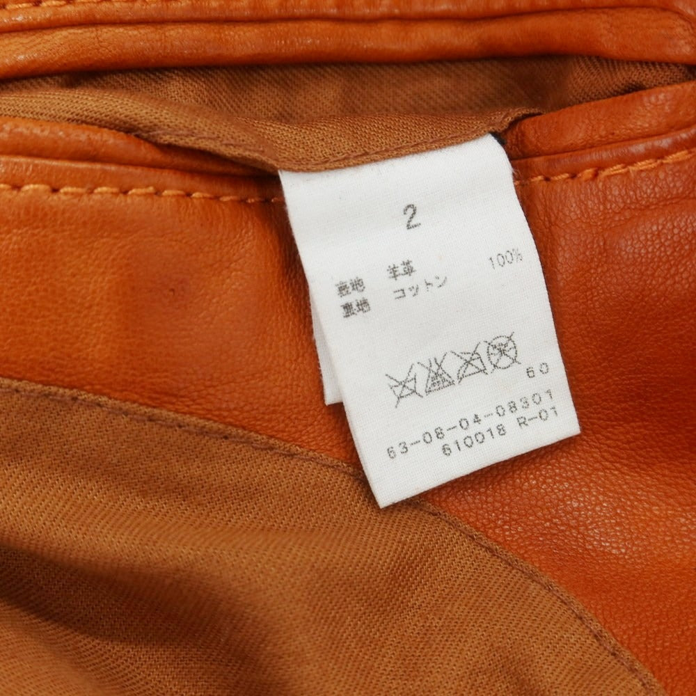【中古】ブルーワーク トゥモローランド BLUE WORK TOMORROWLAND ラムレザー レザーブルゾン オレンジブラウン【 2 】【 状態ランクB 】【 メンズ 】