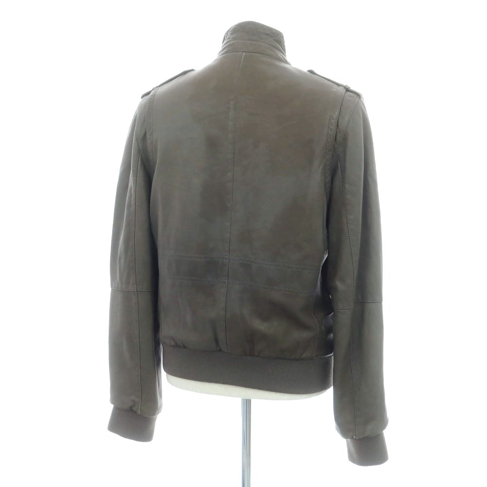 【中古】ニールバレット NEIL BARRETT レザー レザーブルゾン グレイッシュカーキ【 S 】【 状態ランクD 】【 メンズ 】