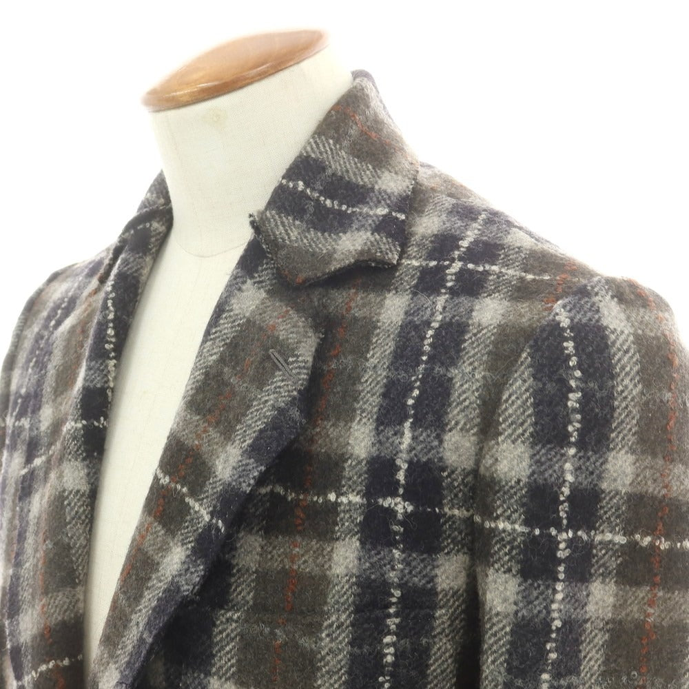 【中古】サルトリアイプシロン SartoriaYpsilon ウール チェック カジュアルジャケット カーキ×ブラック系【 48 】【 状態ランクB 】【 メンズ 】