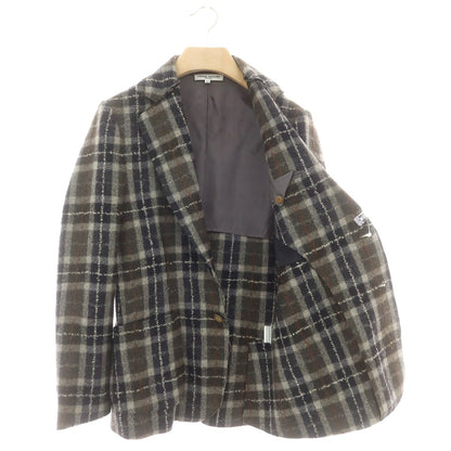 【中古】サルトリアイプシロン SartoriaYpsilon ウール チェック カジュアルジャケット カーキ×ブラック系【 48 】【 状態ランクB 】【 メンズ 】