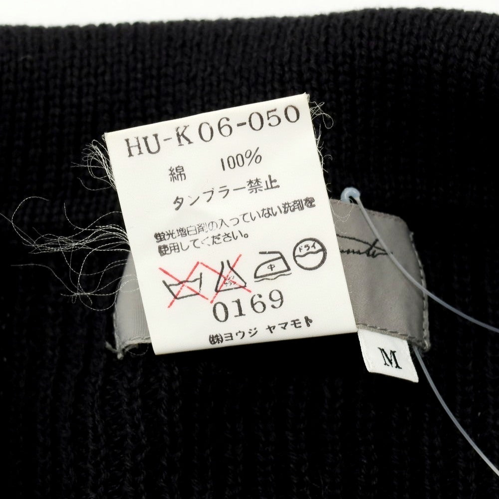 【中古】ヨウジヤマモトプールオム Yohji Yamamoto POUR HOMME コットン ニット 襟付き 半袖 カーディガン ブラック【 M 】【 状態ランクB 】【 メンズ 】