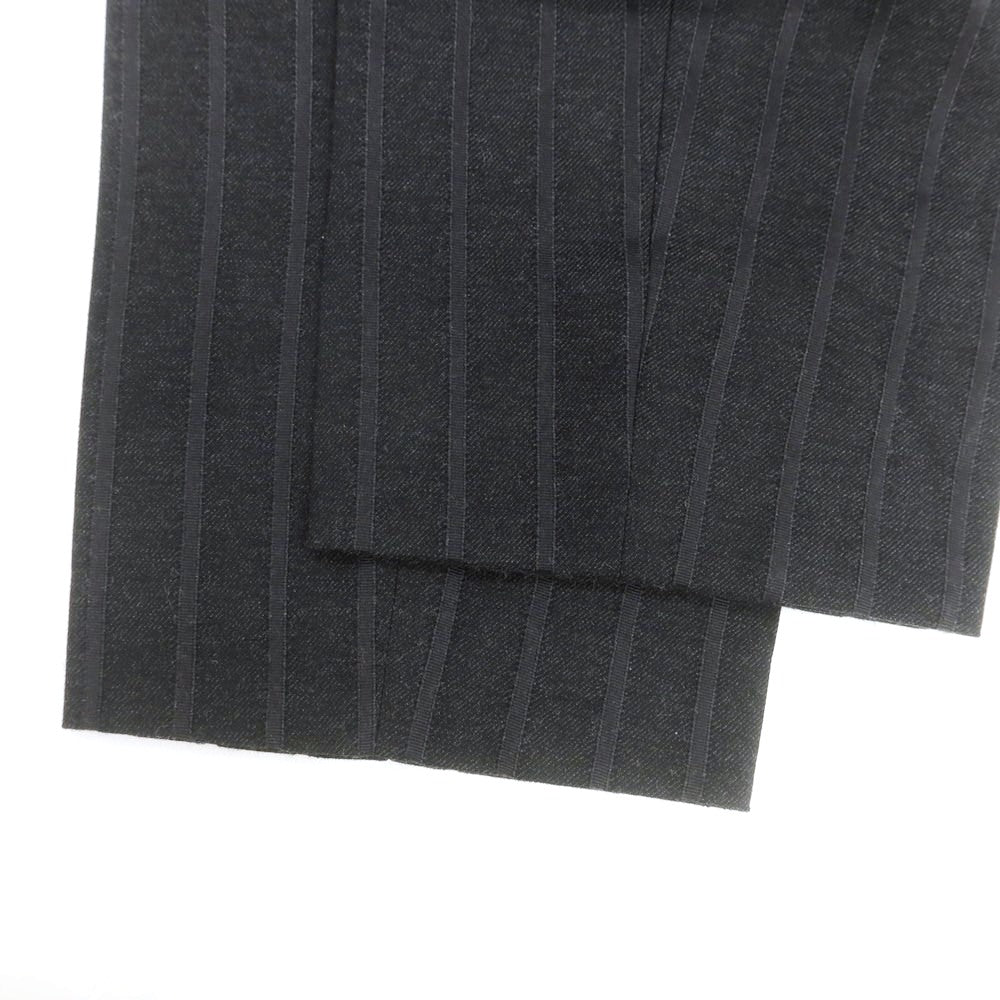 【中古】ヨウジヤマモトプールオム Yohji Yamamoto POUR HOMME ウールシルク ストライプ ドレススラックスパンツ チャコール【サイズS】【 状態ランクB 】【 メンズ 】 [CPD]
