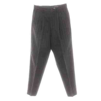 【中古】ヨウジヤマモトプールオム Yohji Yamamoto POUR HOMME ウールシルク ストライプ ドレススラックスパンツ チャコール【サイズS】【 状態ランクB 】【 メンズ 】 [CPD]