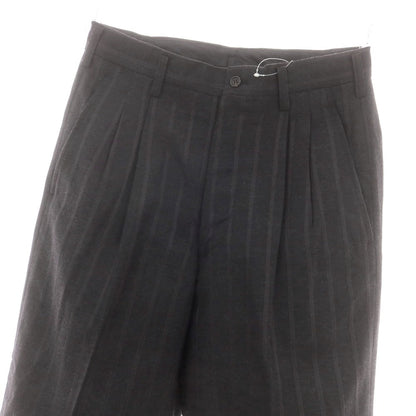 【中古】ヨウジヤマモトプールオム Yohji Yamamoto POUR HOMME ウールシルク ストライプ ドレススラックスパンツ チャコール【 S 】【 状態ランクB 】【 メンズ 】