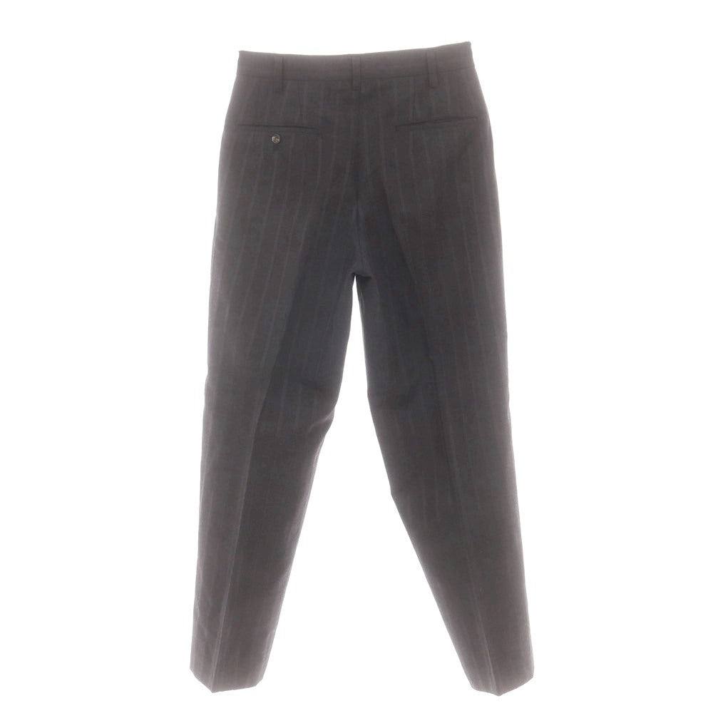 【中古】ヨウジヤマモトプールオム Yohji Yamamoto POUR HOMME ウールシルク ストライプ ドレススラックスパンツ チャコール【サイズS】【 状態ランクB 】【 メンズ 】 [CPD]