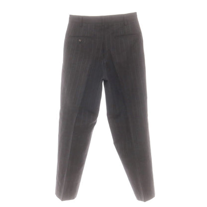 【中古】ヨウジヤマモトプールオム Yohji Yamamoto POUR HOMME ウールシルク ストライプ ドレススラックスパンツ チャコール【サイズS】【 状態ランクB 】【 メンズ 】 [CPD]