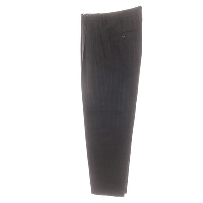 【中古】ヨウジヤマモトプールオム Yohji Yamamoto POUR HOMME ウールシルク ストライプ ドレススラックスパンツ チャコール【サイズS】【 状態ランクB 】【 メンズ 】 [CPD]