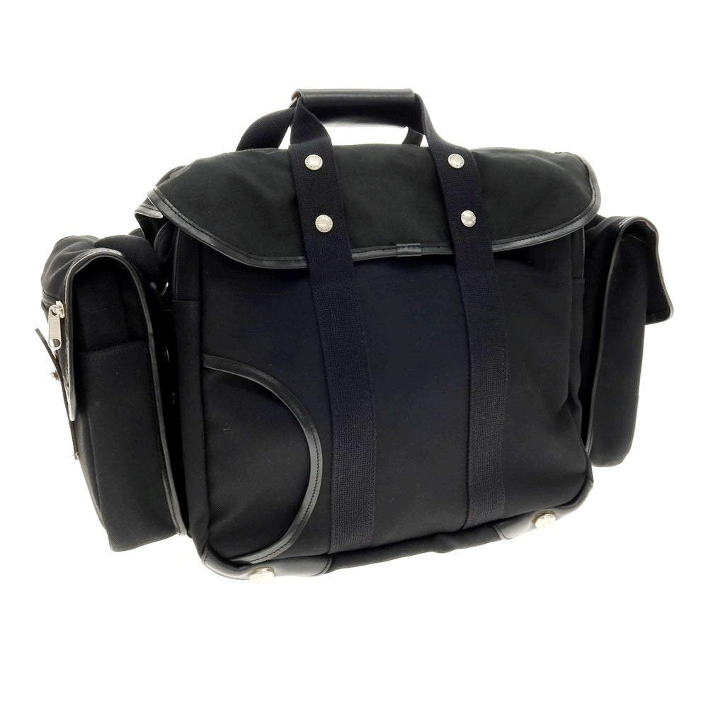 【中古】ビリンガム Billingham キャンバス×レザー ショルダーバッグ ブラック【 状態ランクC 】【 メンズ 】