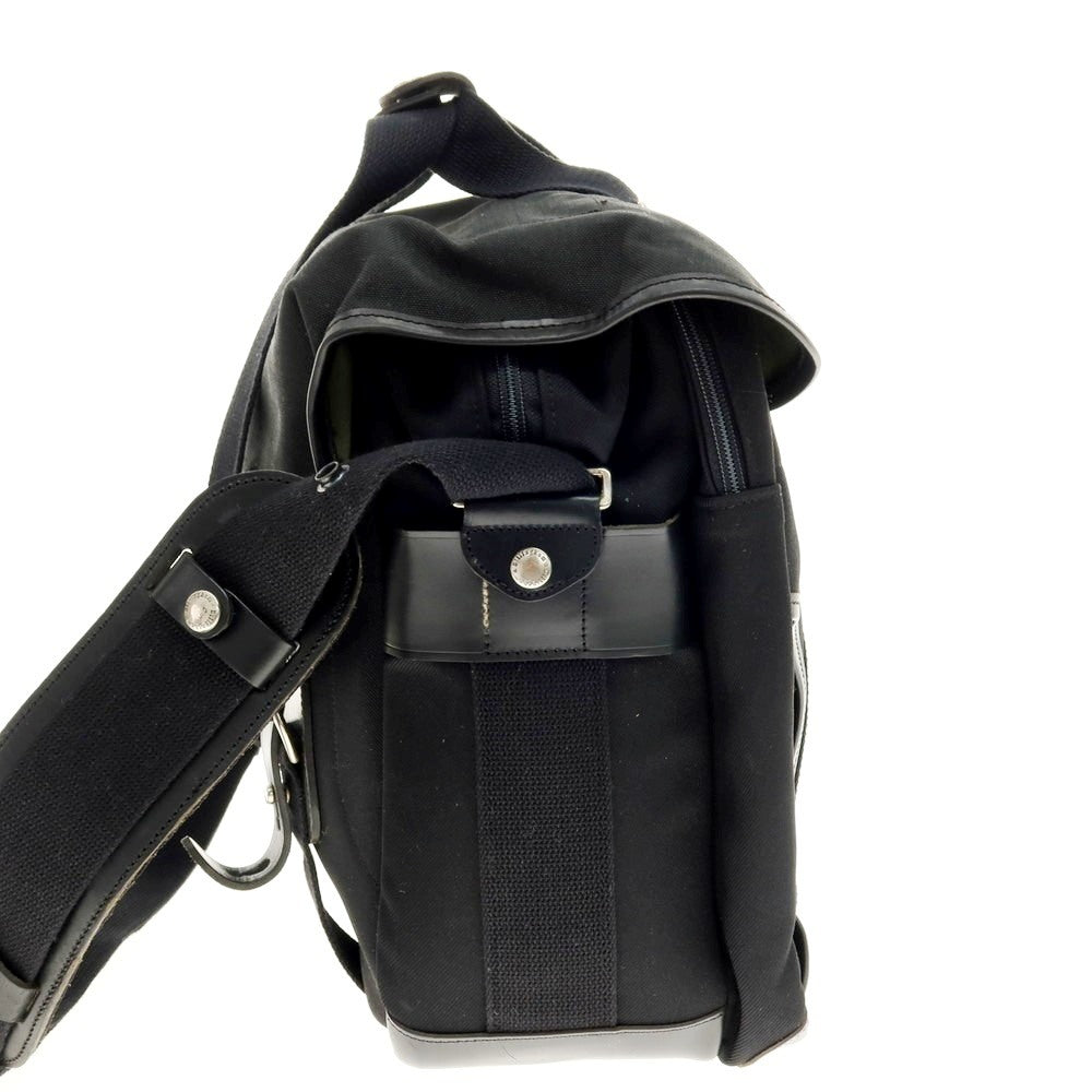 【中古】ビリンガム Billingham キャンバス×レザー ショルダーバッグ ブラック【 状態ランクC 】【 メンズ 】