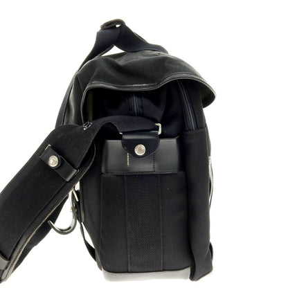 【中古】ビリンガム Billingham キャンバス×レザー ショルダーバッグ ブラック【 状態ランクC 】【 メンズ 】