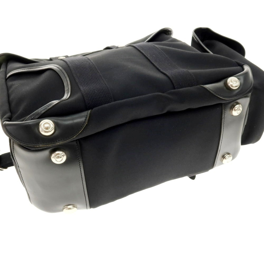 【中古】ビリンガム Billingham キャンバス×レザー ショルダーバッグ ブラック【 状態ランクC 】【 メンズ 】