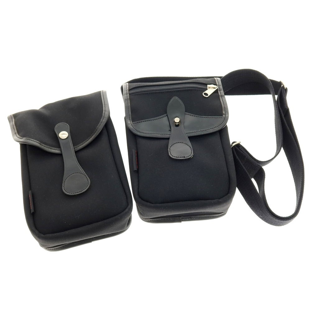 【中古】ビリンガム Billingham キャンバス×レザー ショルダーバッグ ブラック【 状態ランクC 】【 メンズ 】