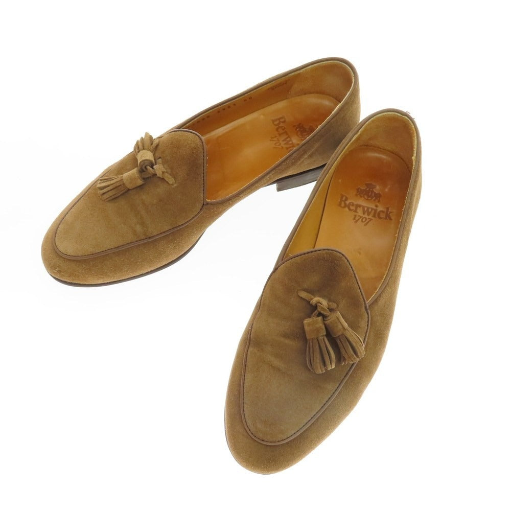 【中古】バーウィック BERWICK スエード タッセル ローファー ブラウン【 40 】【 状態ランクC 】【 メンズ 】