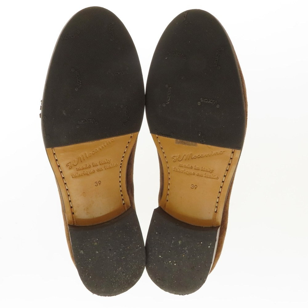 【中古】イルモカシーノ IL MOCASSINO スエード タッセル ローファー ブラウン【 39 】【 状態ランクB 】【 メンズ 】