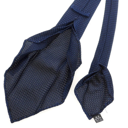 【中古】タイユアタイ TIE YOUR TIE × KUSKA セッテピエゲ シルク 無地ネクタイ ネイビー【 状態ランクB 】【 メンズ 】