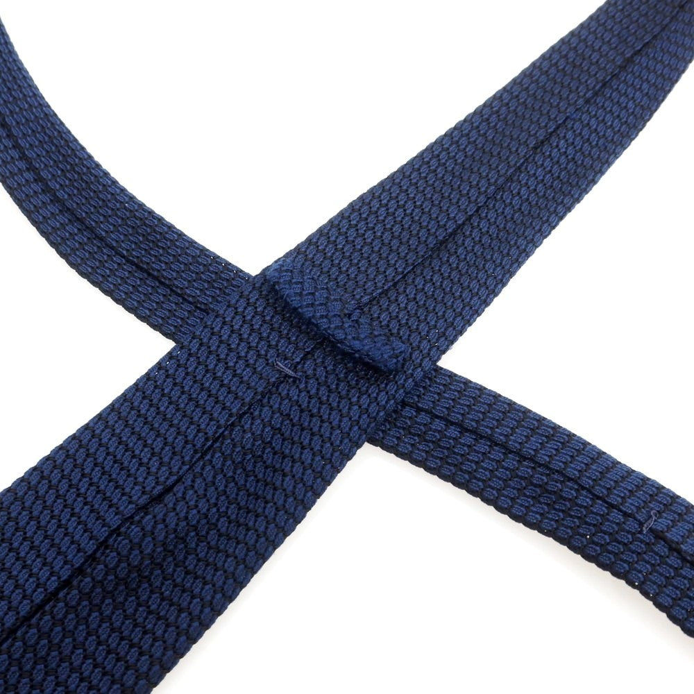 【中古】タイユアタイ TIE YOUR TIE × KUSKA セッテピエゲ シルク 無地ネクタイ ネイビー【 状態ランクB 】【 メンズ 】