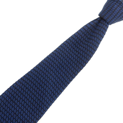 【中古】タイユアタイ TIE YOUR TIE × KUSKA セッテピエゲ シルク 無地ネクタイ ネイビー【 状態ランクB 】【 メンズ 】