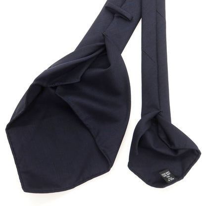 【中古】タイユアタイ TIE YOUR TIE ISETAN men’s別注 セッテピエゲ ウール 無地ネクタイ ネイビー【 状態ランクC 】【 メンズ 】