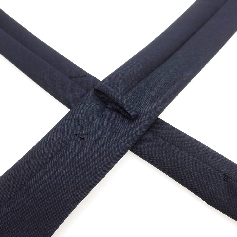 【中古】タイユアタイ TIE YOUR TIE ISETAN men’s別注 セッテピエゲ ウール 無地ネクタイ ネイビー【 状態ランクC 】【 メンズ 】
