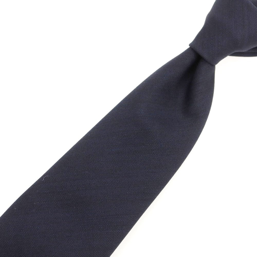 【中古】タイユアタイ TIE YOUR TIE ISETAN men’s別注 セッテピエゲ ウール 無地ネクタイ ネイビー【 状態ランクC 】【 メンズ 】