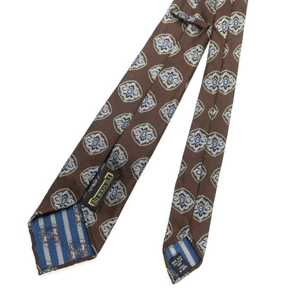 【中古】タイユアタイ TIE YOUR TIE セッテピエゲ シルク 小紋柄ネクタイ ブラウン【 状態ランクB 】【 メンズ 】