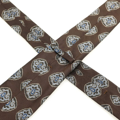 【中古】タイユアタイ TIE YOUR TIE セッテピエゲ シルク 小紋柄ネクタイ ブラウン【 状態ランクB 】【 メンズ 】