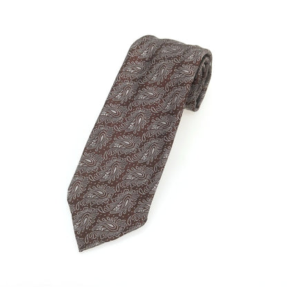 【中古】タイユアタイ TIE YOUR TIE セッテピエゲ シルク ペイズリー柄ネクタイ ブラウン【 状態ランクB 】【 メンズ 】