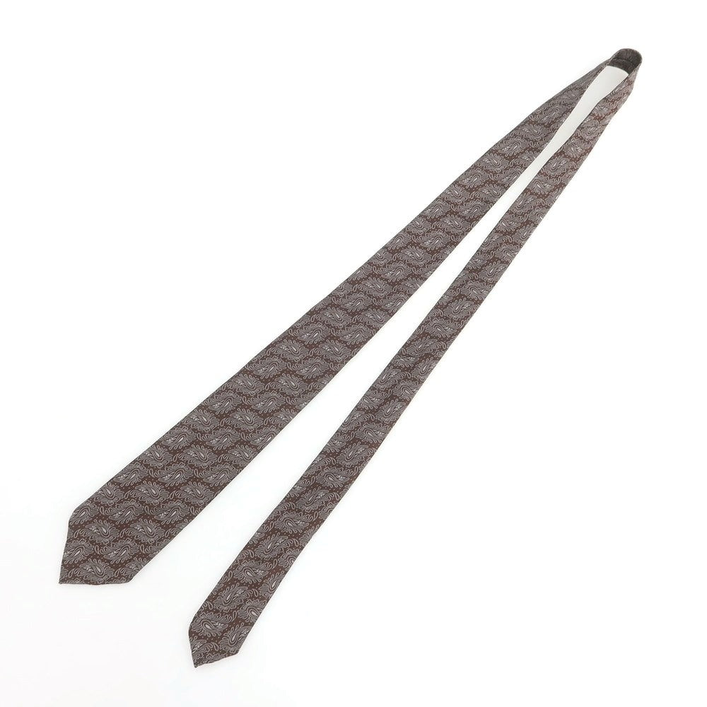 【中古】タイユアタイ TIE YOUR TIE セッテピエゲ シルク ペイズリー柄ネクタイ ブラウン【 状態ランクB 】【 メンズ 】