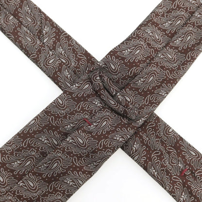 【中古】タイユアタイ TIE YOUR TIE セッテピエゲ シルク ペイズリー柄ネクタイ ブラウン【 状態ランクB 】【 メンズ 】