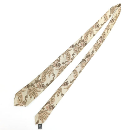【中古】タイユアタイ TIE YOUR TIE セッテピエゲ シルク ペイズリー柄ネクタイ ベージュ【 状態ランクB 】【 メンズ 】