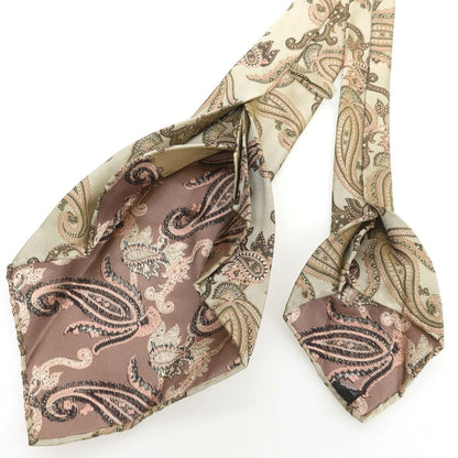 【中古】タイユアタイ TIE YOUR TIE セッテピエゲ シルク ペイズリー柄ネクタイ ベージュ【 状態ランクB 】【 メンズ 】