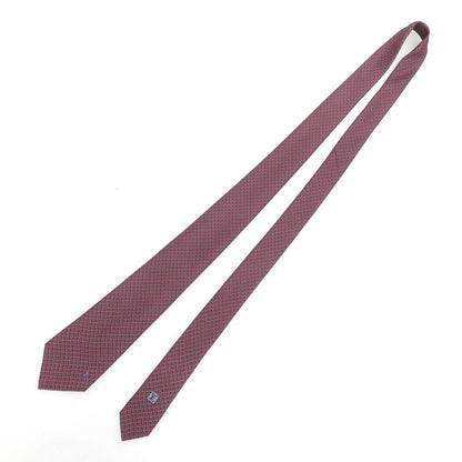 【中古】ルイ ヴィトン LOUIS VUITTON シルク プリント チェック柄ネクタイ レッドxグレー【 状態ランクA 】【 メンズ 】