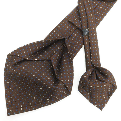 【中古】マリネッラ E.MARINELLA クワトロピエゲ シルク プリント 小紋柄ネクタイ ブラウンxブルー【 状態ランクB 】【 メンズ 】
