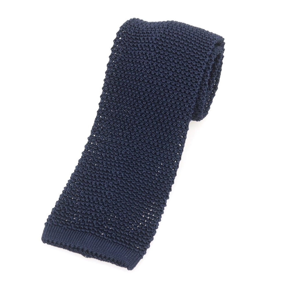 【中古】アットヴァンヌッチ Atto Vannucci シルク ニットタイ ネクタイ ネイビー【 状態ランクA 】【 メンズ 】