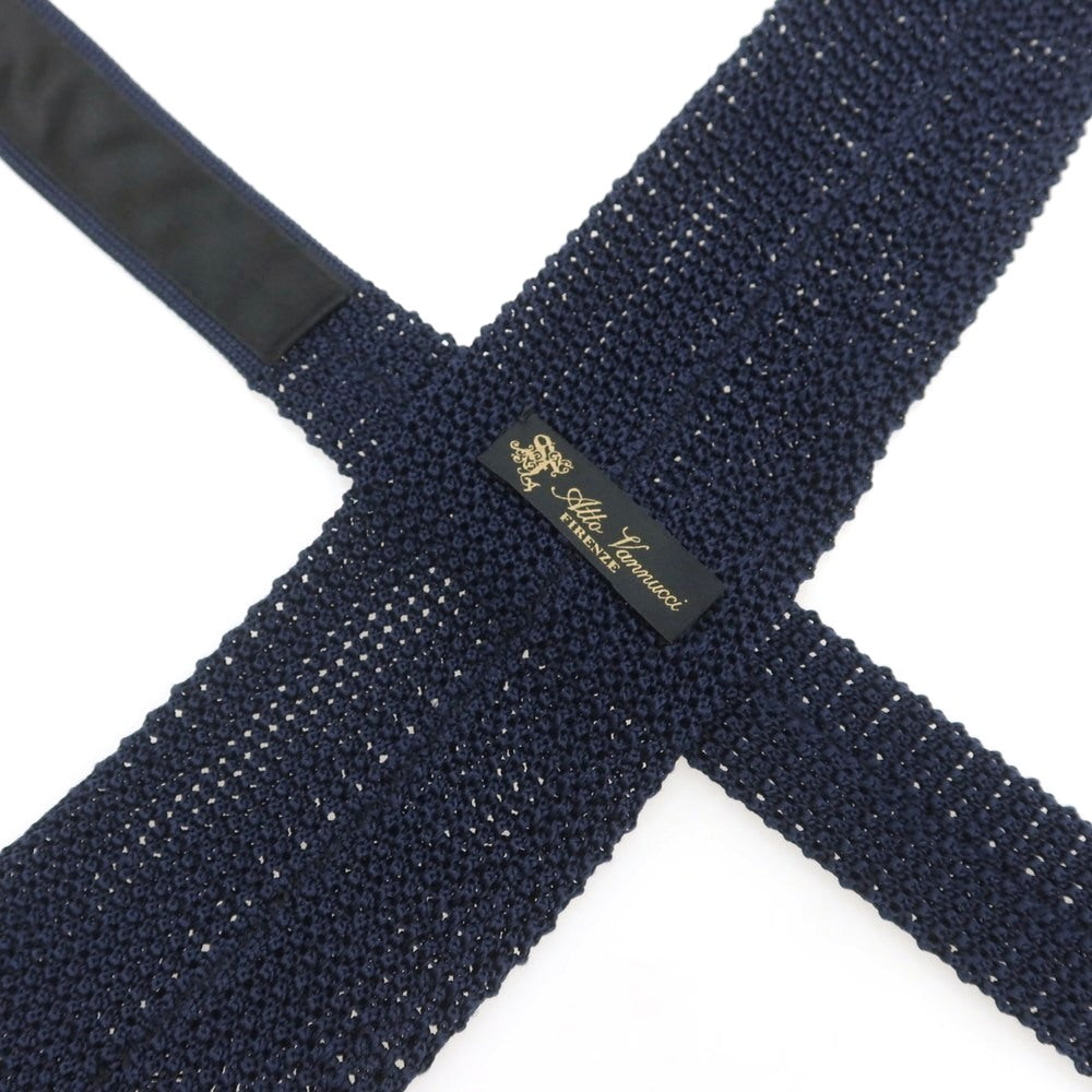 【中古】アットヴァンヌッチ Atto Vannucci シルク ニットタイ ネクタイ ネイビー【 状態ランクA 】【 メンズ 】