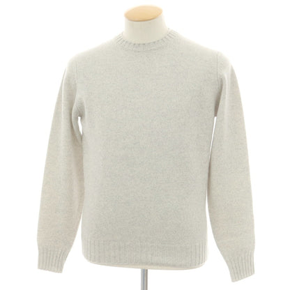 【中古】フィリッポ デ ローレンティス FILIPPO DE LAURENTIIS ウールカシミヤ クルーネック プルオーバーニット ライトグレー【 44 】【 状態ランクB 】【 メンズ 】