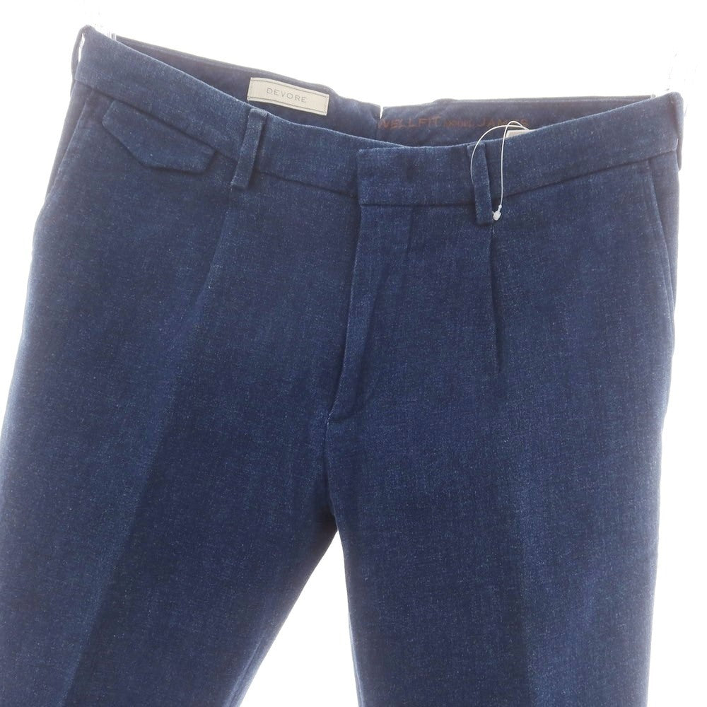 【中古】デヴォレ インチピット DEVORE Incipit ストレッチ コットン デニムスラックスパンツ ネイビーブルー【 46 】【 状態ランクB 】【 メンズ 】