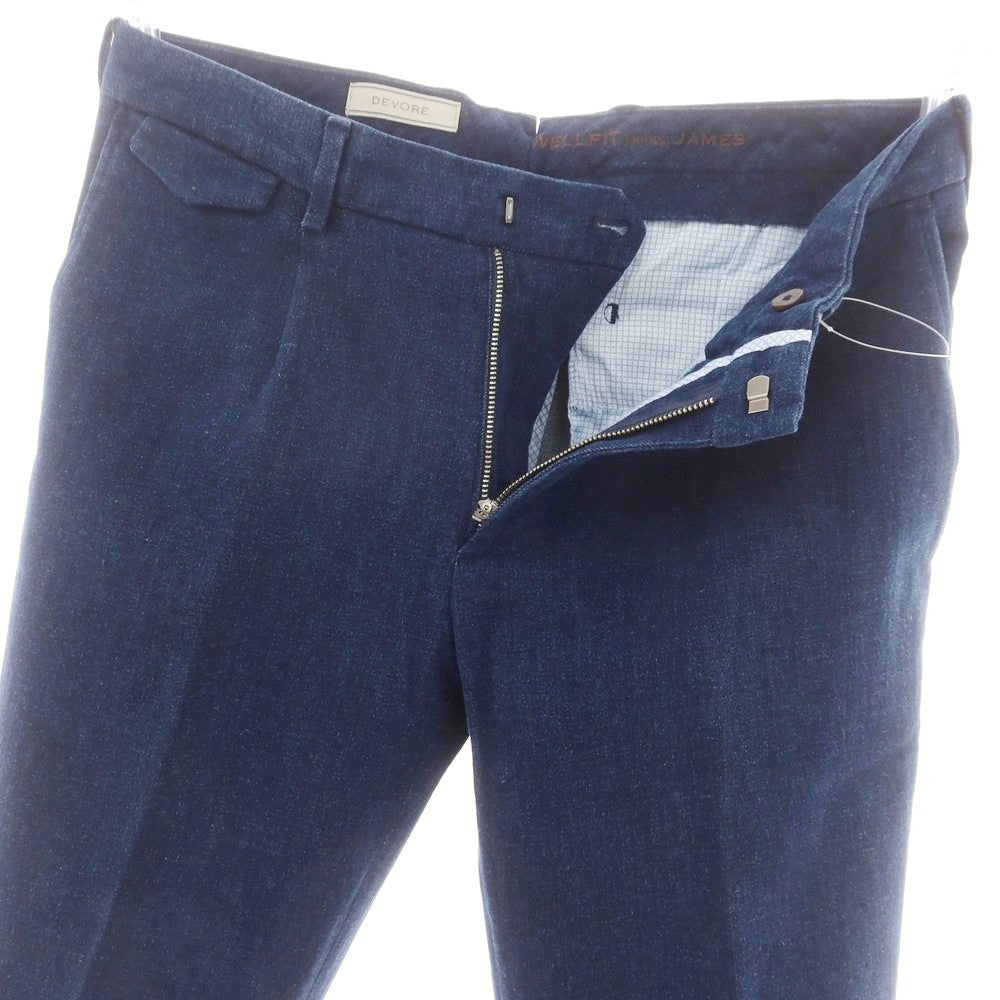 【中古】デヴォレ インチピット DEVORE Incipit ストレッチ コットン デニムスラックスパンツ ネイビーブルー【 46 】【 状態ランクB 】【 メンズ 】