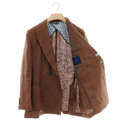 【中古】ジーステージ g-stage リネン ダブル6B テーラードジャケット ブラウン【 44 】【 状態ランクB 】【 メンズ 】
