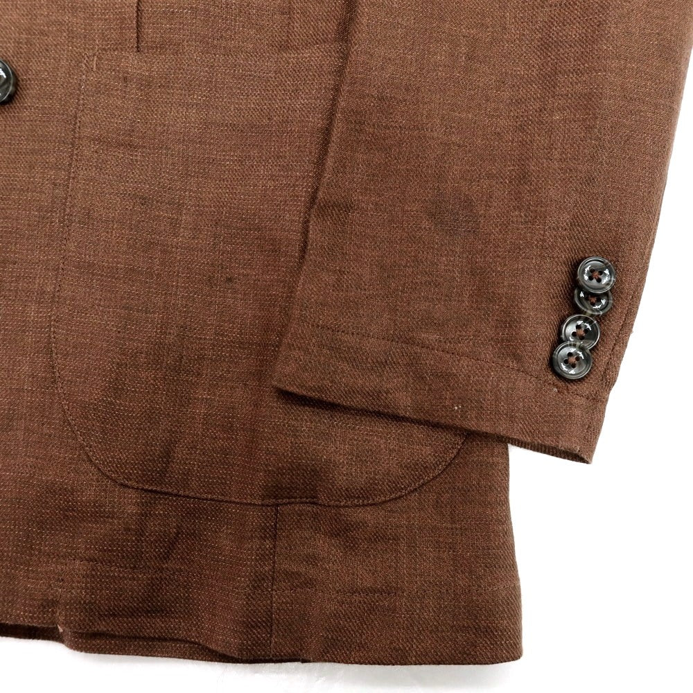 【中古】ジーステージ g-stage リネン ダブル6B テーラードジャケット ブラウン【 44 】【 状態ランクB 】【 メンズ 】