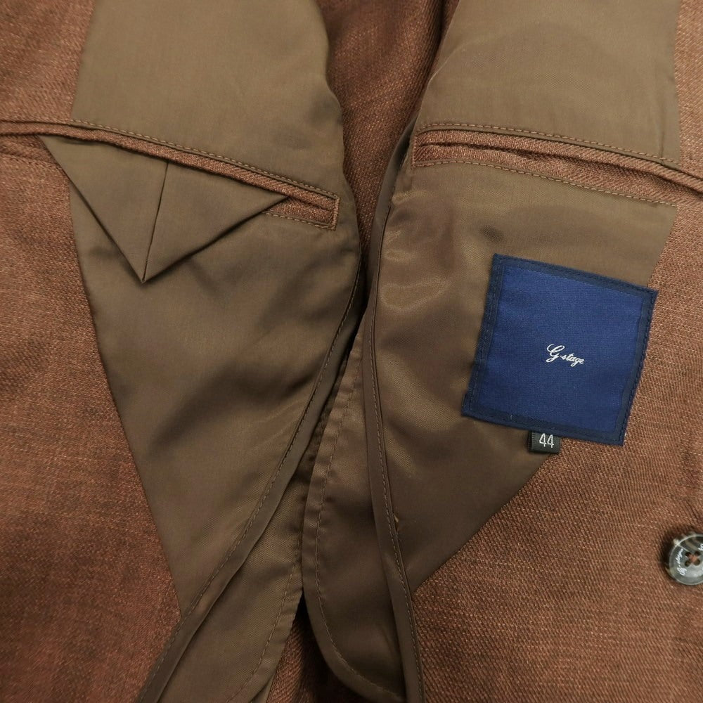 【中古】ジーステージ g-stage リネン ダブル6B テーラードジャケット ブラウン【 44 】【 状態ランクB 】【 メンズ 】